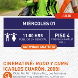 Cartel informativo mostrando a dos personajes del filme