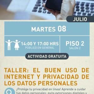 Cartel informativo mostrando un telefono con su respectivo fondo de bloqueo haciendo alusion a la seguridad y privacidad de los datos