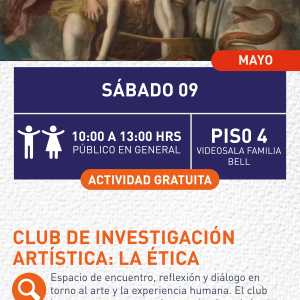 Cartel informativo mostrando una obra de arte 