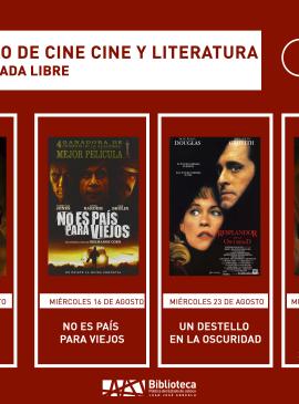 Cartel informativo mostrando varias portadas de diferentes peliculas