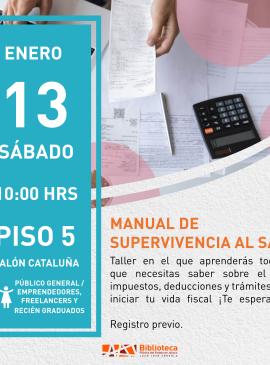 Cartel informativo mostrando a un papel y una calculadora