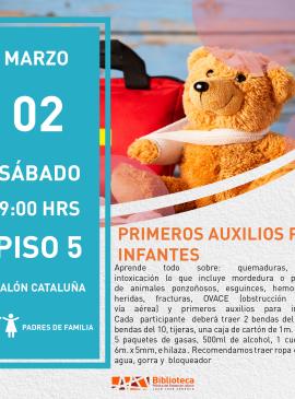 cartel informativo mostrando a un oso de peluche vendado 