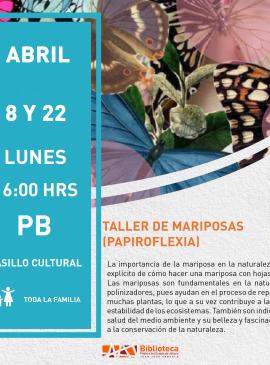 cartel informativo mostrando unas mariposas