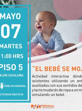 cartel informativo mostrando a un bebé sonriendo