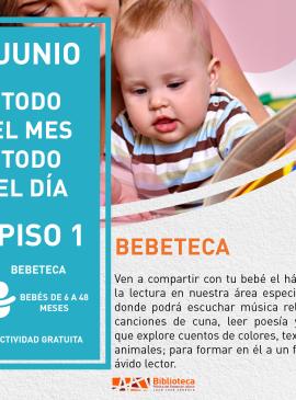 cartel informativo mostrando a un bebé con un libro