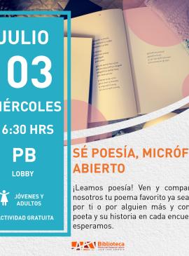 cartel informativo mostrando un libro abierto 