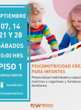 cartel informativo mostrando a dos niños jugando 