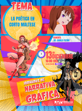 cartel informativo mostrando dibujos de comics