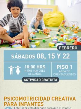 cartel informativo mostrando a dos niños jugando