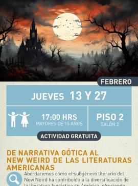 cartel informativo mostrando un paisaje obscuro y con luna llena