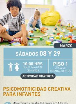 cartel informativo mostrando a dos niños jugando 