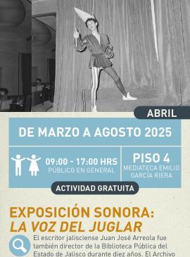 cartel informativo mostrando a un hombre en blanco y negro