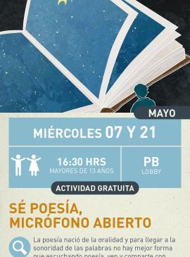 cartel informativo mostrando a un libro abierto