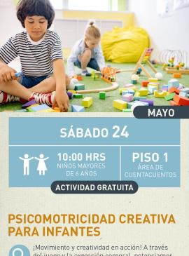 cartel informativo mostrando a dos niños jugando