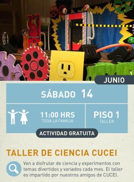 Cartel informativo mostrando varias manualidades de varios colores que hacen alusión a engranes, electricidad y tecnologia