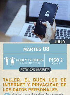 Cartel informativo mostrando un telefono con su respectivo fondo de bloqueo haciendo alusion a la seguridad y privacidad de los datos