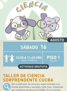 Cartel informativo mostrando dos dibujos de animales usando batas de laboratorio
