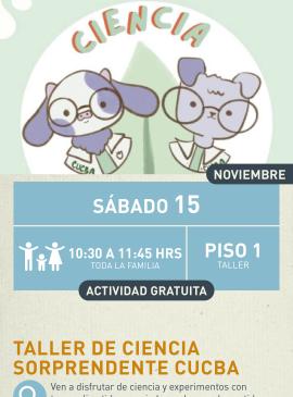Cartel informativo mostrando dos dibujos de animales usando batas de laboratorio