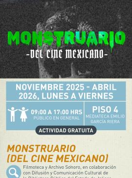 Cartel informativo mostrando un mounstro del lago.