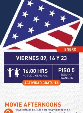 Cartel informativo mostrando mostrando un estampado con la bandera de estados unidos