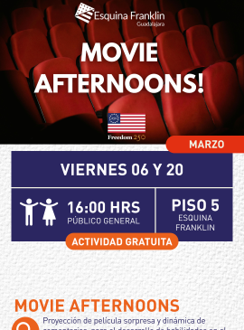 Cartel informativo mostrando una sala de cine roja