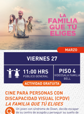 Cartel informativo mostrando un bote en un oceano mientras que en el cielo se ven las imagenes difuminadas de tres personas