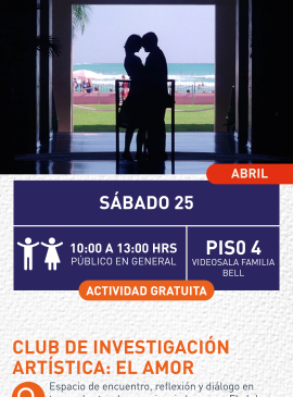 Cartel informativo mostrando la sombra de una pareja de enamorados frente a frente