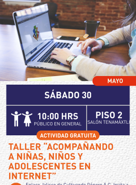 Cartel informativo mostrando las manos de una persona realizando trabajos en una laptop