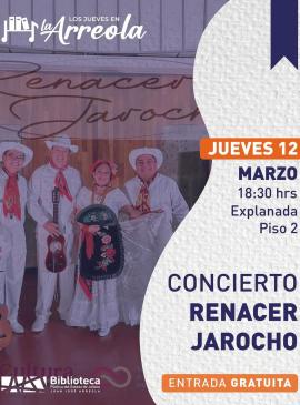 Cartel informativo mostrando un grupo de artistas musicales vestidos con ropas tradicionales