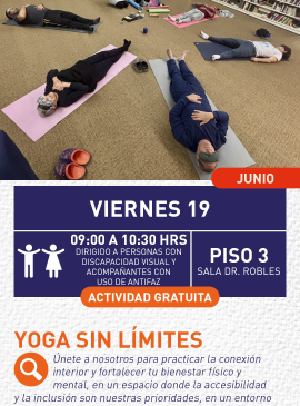 Cartel informativo mostrando a varias personas realizando ejercicios de yoga