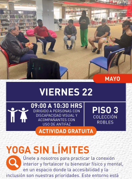 Cartel informativo mostrando a varias personas realizando ejercicios de yoga
