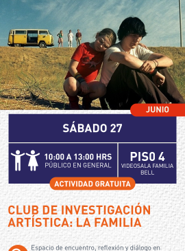 Cartel informativo mostrando a dos personas recargadas una con la otra, con caras que muestran preocupación.