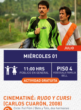 Cartel informativo mostrando a dos personajes del filme