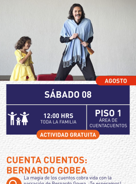 Cartel informativo mostrando a un adulto y aun niño