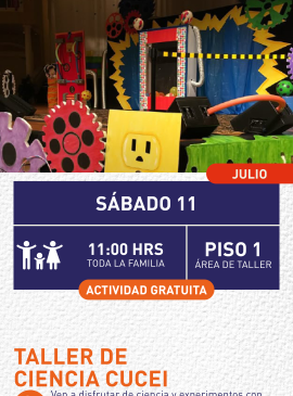 Cartel informativo mostrando varios objetos referentes a la tecnología de varios colores