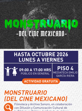 Cartel informativo mostrando el titulo del evento con estilo terrorífico 