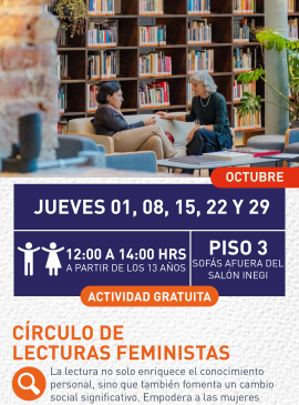 Cartel informativo mostrando un par de personas platicando