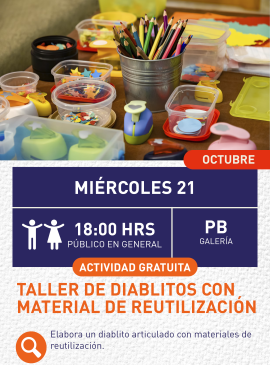 Cartel informativo mostrando varios elementos decorativos para hacer manualidades