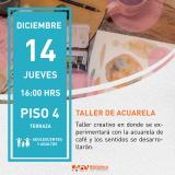 cartel informativo mostrando pinturas de acuarela