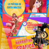 cartel informativo mostrando dibujos de comics