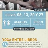 cartel informativo mostrando a varias personas haciendo yoga