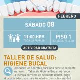 cartel informativo mostrando a un dentista