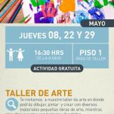 cartel informativo mostrando unas manos de pintura