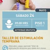 cartel informativo mostrando a un bebé