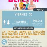 cartel informativo mostrando una familia y el titulo de la pelicula