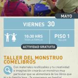 cartel informativo mostrando a dos niños con una caja 