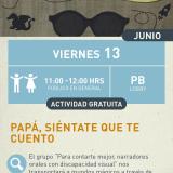 Cartel informativo mostrando varios dibujos de; un avion, un dragon, unos lentes de sol y una nave espacial ademas de un mensaje que dice "para contarte mejor"