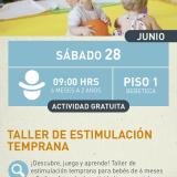 Cartel informativo mostrando a varios niños de 1 a 2 años estando en una guarderia