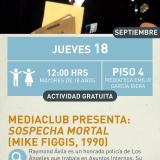 Cartel informativo mostrando a tres actores de la pelicula 