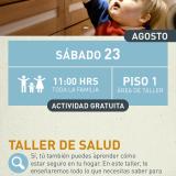 Cartel informativo mostrando a un niño tratando de alcanzar un sarten de una cocina